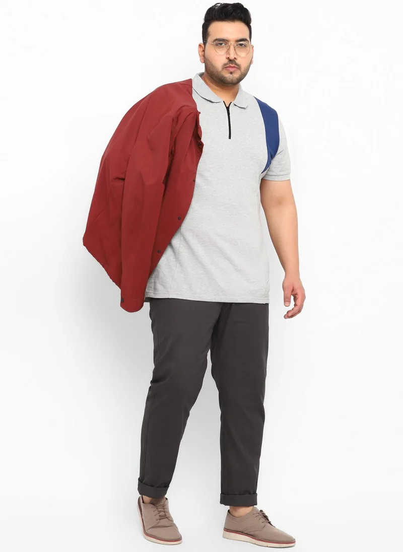 Urbano Fashion  Urbano Plus Men's Grey Cotton Regular Fit Casual Chinos Trousers for Men | Best Price UAE
